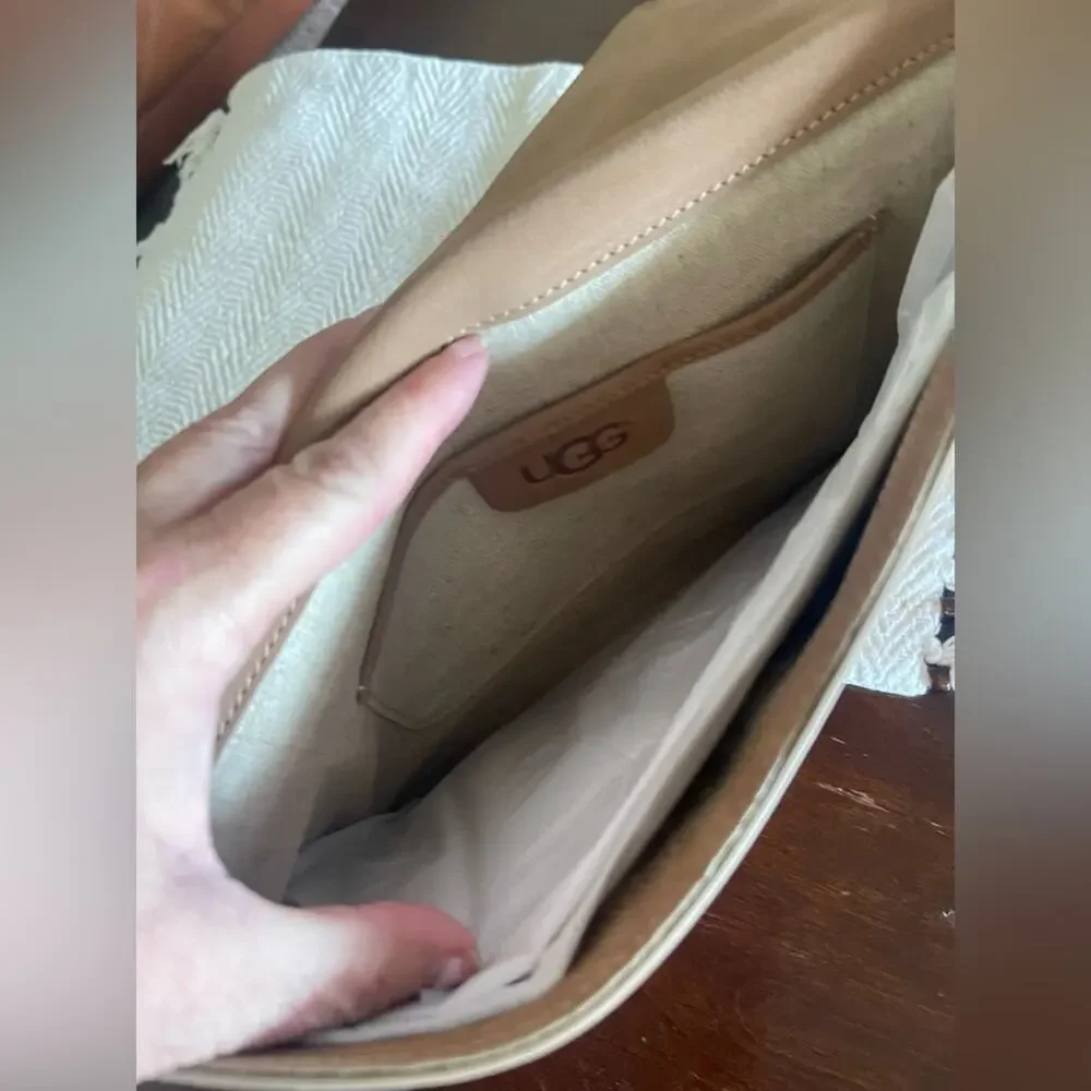 Ugg Tan Perforated Clutch NEW